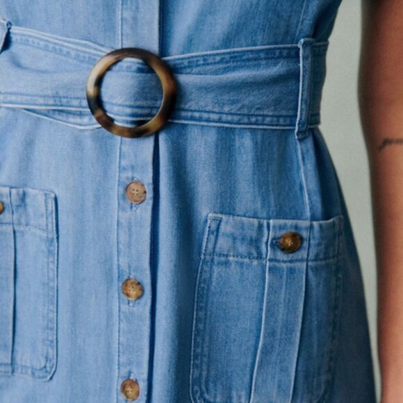 Sezane Blue Midi Dress - Picture 6 of 11